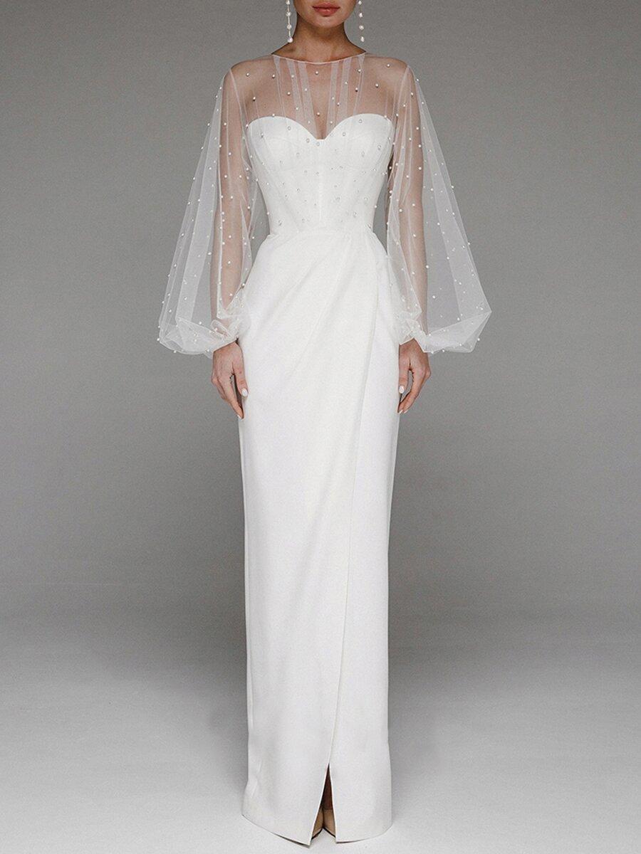 

2025 весна та літо новий жіночий одяг сексуальний топ-бандо перлова сукня по фігурі новий XS білий