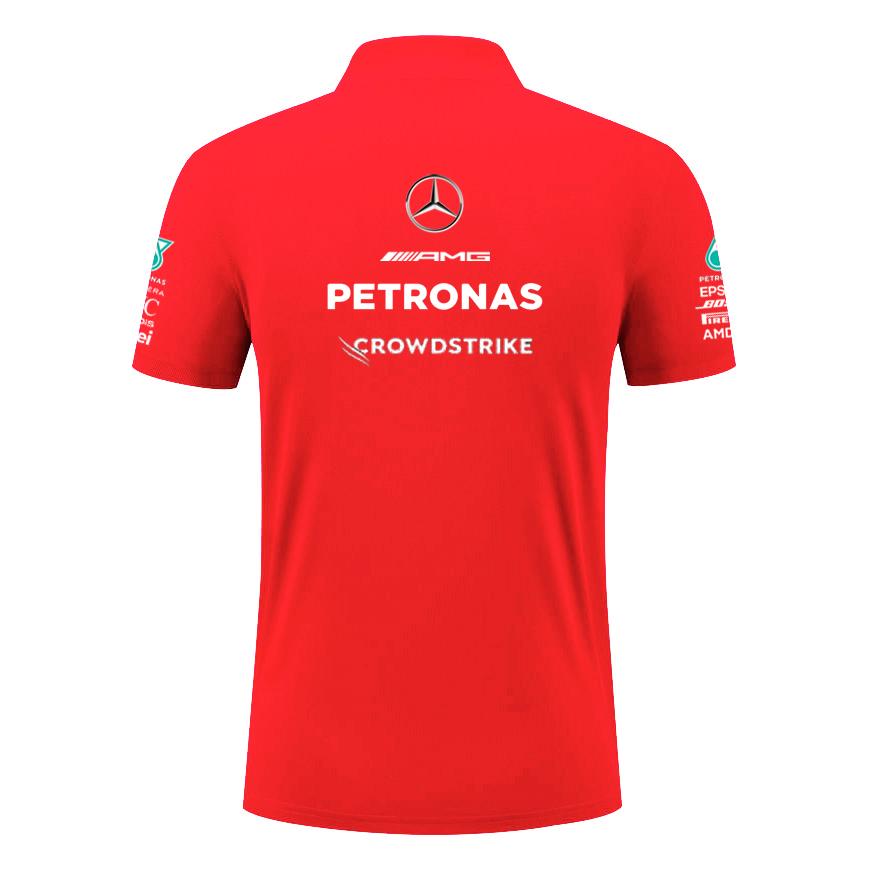 Red Bull F1 Racing Suit Hamilton George Russell Team Uniform Pure Cotton Polo Shirt
