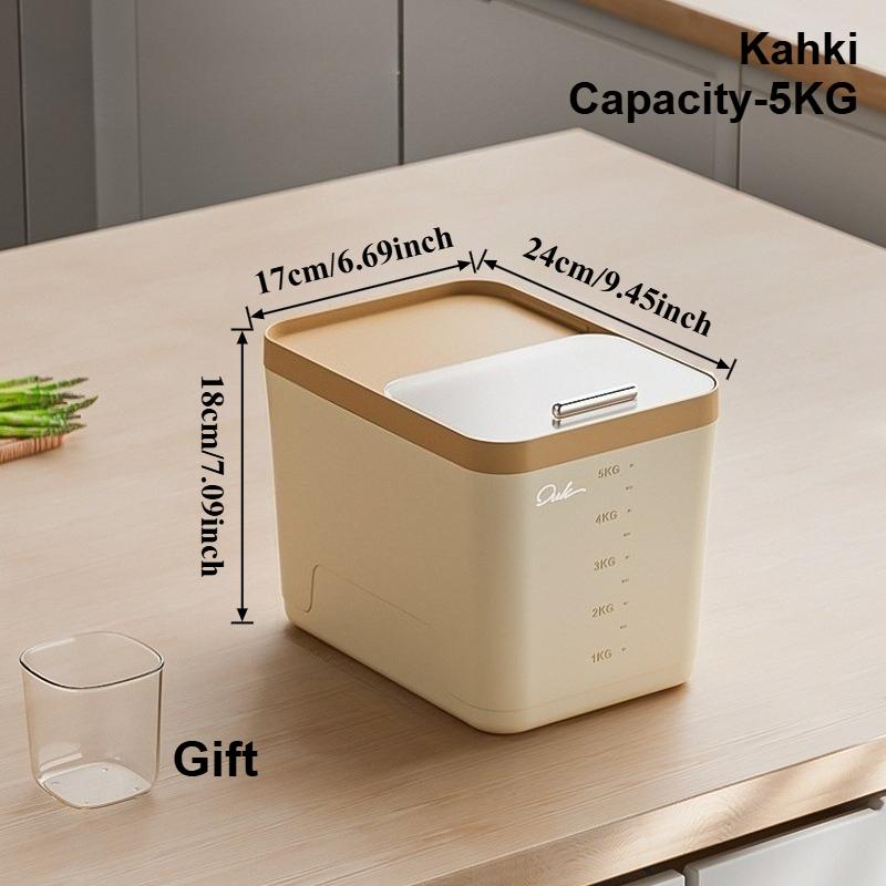 Food Grade Sealed Slide-Out Rice Container Safe Moisture Proof Grain Flour Pet Food Storage Bin for Home Kitchen Organization