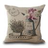 Vintage Style Decorative Throw Pillow Case Potted Flower Square Cushion Cover Polyester Cushion Cover For Sofa Home