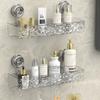 Tazza di aspirazione per doccia Scaffale portaoggetti da bagno Cesta Organizzatore per la casa Scaffale Decorativo Facile da installare Organizer per il bagno