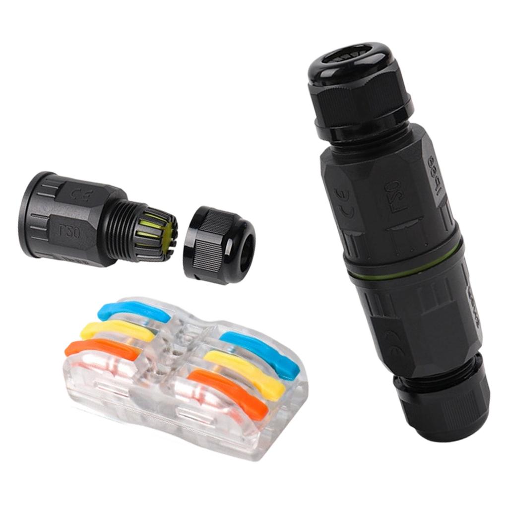 Waterproof Cable Connector Quick Connection 2/3 Pin Electrical Terminal Adapter Wire Connector For Outdoor Use