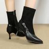 Women Ankle Boots Sexy New Winter High Heels Shoes Party Pointed Toe Fashion Boots Trend Suede Pumps Mujer Zapatos