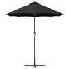 Garden Sun Umbrella Black 370 X 197 X 239 Cm