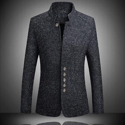 Coat Stand Collar Ultra-soft Polyester Business Blazer Coat for Business