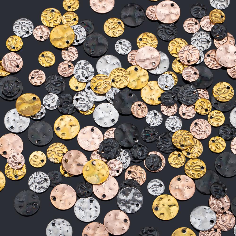20pcs 8mm 10mm 12mm Stainless Steel Charms Round Blank Stamping Tag Pendants for DIY Bracelet Necklace Jewelry Making Materials