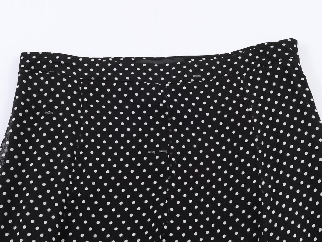 2025 Autumn European & American Style Women's Polka Dot A-line Mid-length Skirt
