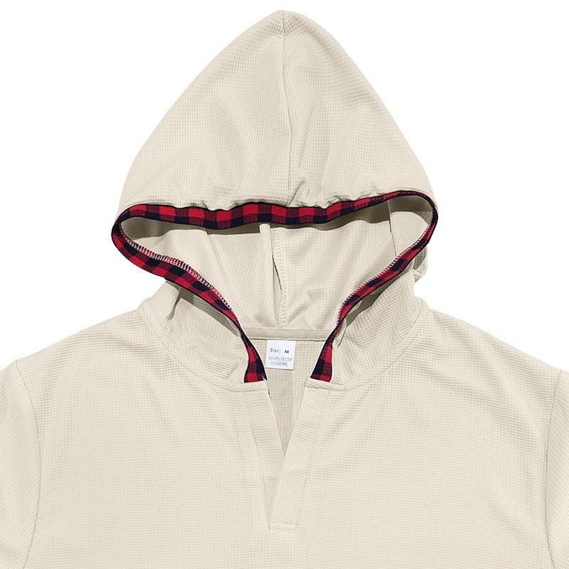 Men's Cross-border Casual Sports Hoodie - Waffle Knit, Long Sleeve, Plus Size for Autumn/Winter