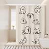 Handun Cute Line Dog Shower Curtain