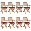 Day and Night - Day and Night Folding Garden Chairs 8 Units Solid Acacia Wood and Cushions
