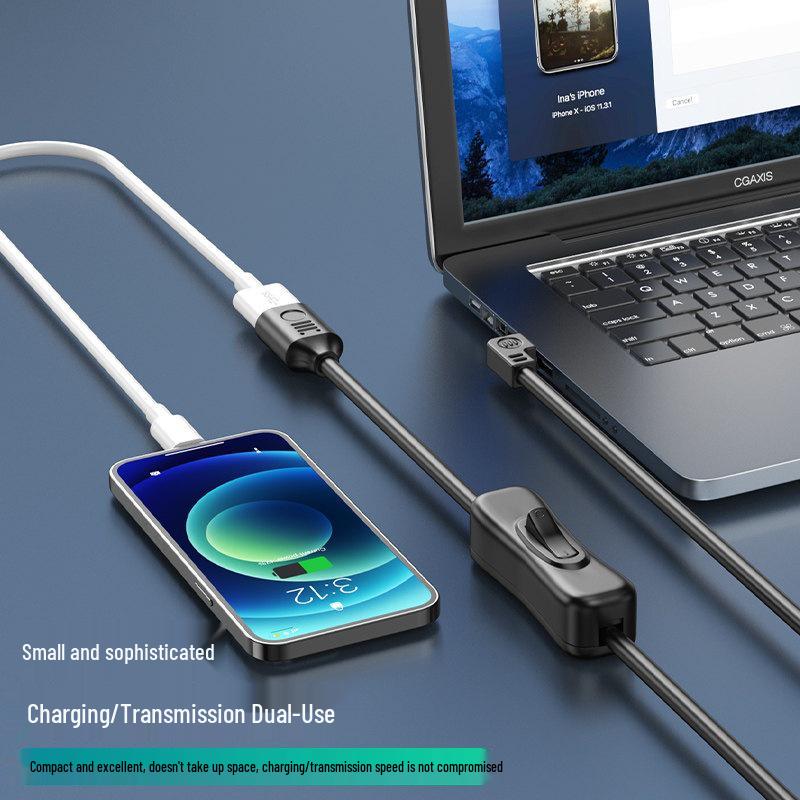 Futa USB 3.0 Extension Cable with Switch, Male To Female for Small Fan, Desk Lamp, Dashcam, or Data Power Supply, 90cm