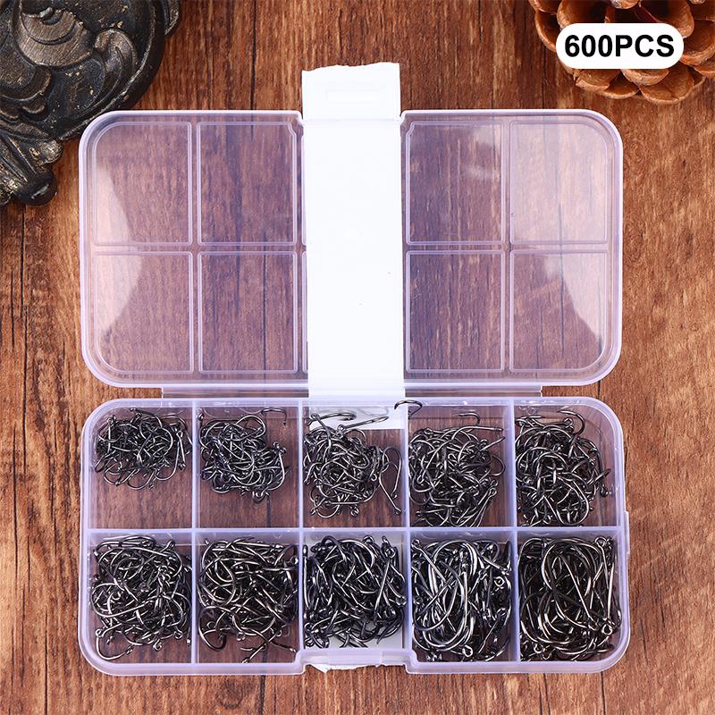 Fishhooks Strong Sharp Silver Circle Fishhook 3#-12# Jig Barbed Pesca Sea Fishing Set Portable Fishing Tackle Accessories