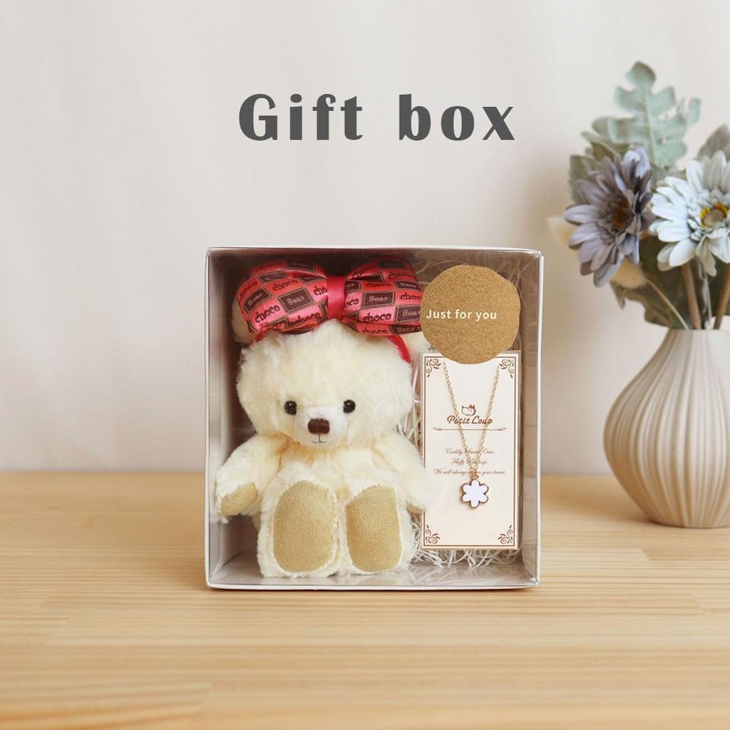 Petit Luu Ribbon Moco Flower Necklace Gift & (Biscuit Normal)