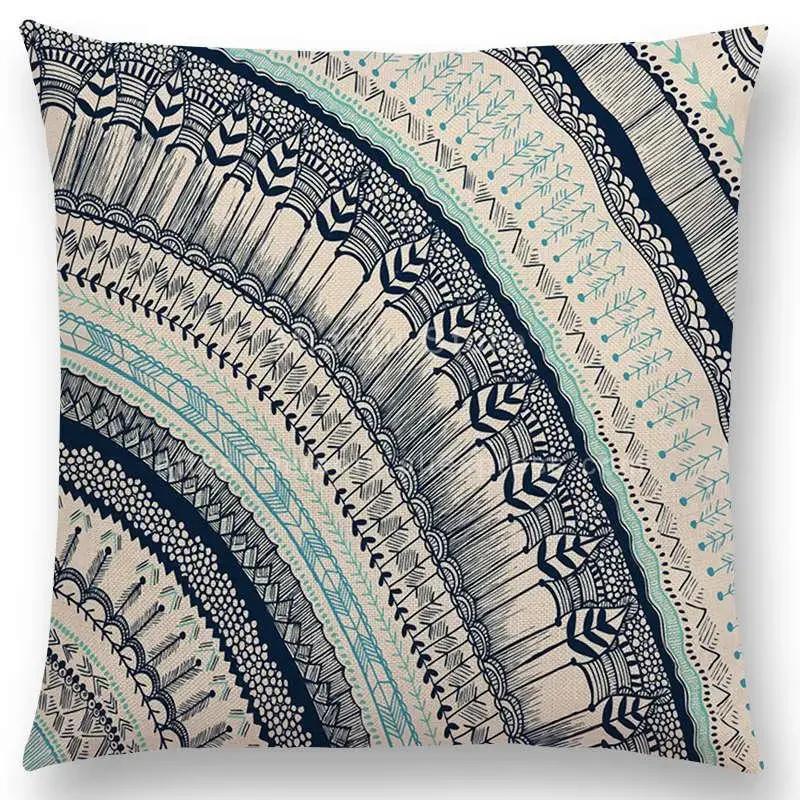 Mandalas Druck Kissenbezug Boho Stil Blume Hoffnung Bunt Wahre Seele Leben Lachen Lieben Freigeist Traum Floral Kissenbezug