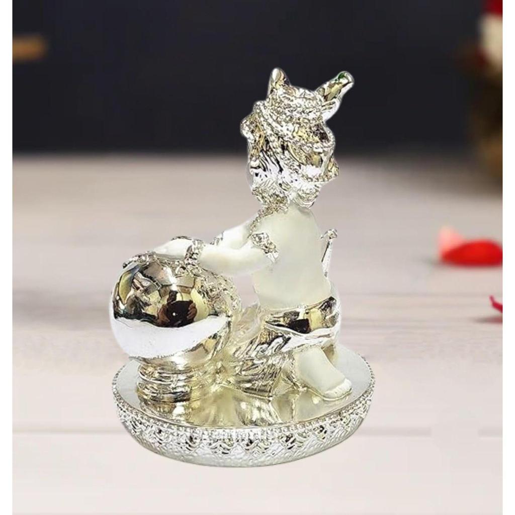 Makhan Krishna | Idol for Home Decor| Laddu Gopal Murti for Gifting | Small Statue for Office Desk | Makhan Chor Idol | Bal Gopal Idol for Puja
