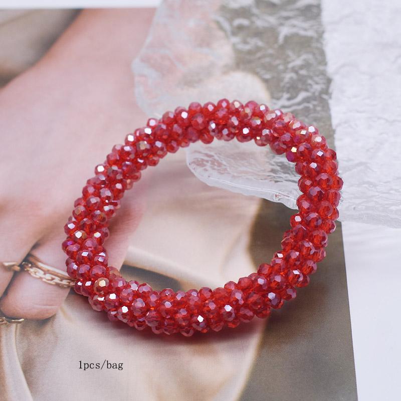 Trendy Bead Bracelet Elastic Handmade Strand Bracelets for Women Gift New Hair Accessory Glass Beads Bracelet