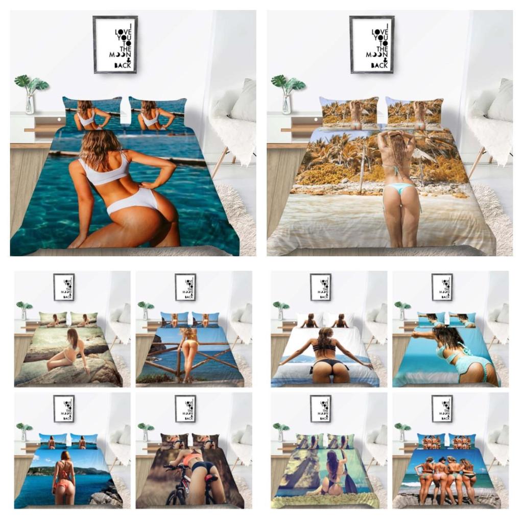 Bikini Duvet Cover 3D Printing Bedding Set Creative Home Textiles Microfiber Bed Cover Man Woman King Size Bed Spread