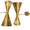 Par Guld Mid-Century Modern Mässing Väggs sconce Atomisk Fluga Dubbel Kon Sminkbelysning Armatur för Heminredning Sovrum, Kontor, Kök