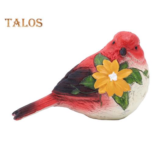 

Красная скульптура птицы, декор для улицы, миниатюрные фигурки птиц из смолы с цветочными деталями, статуэтка птицы для сада, патио, газона, дома, окна, подарок на новоселье разноцветный