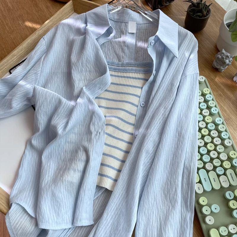 Women's Two-Piece Chiffon Sun Protection Shirt - Breathable, Versatile, and Trendy Summer Outerwear