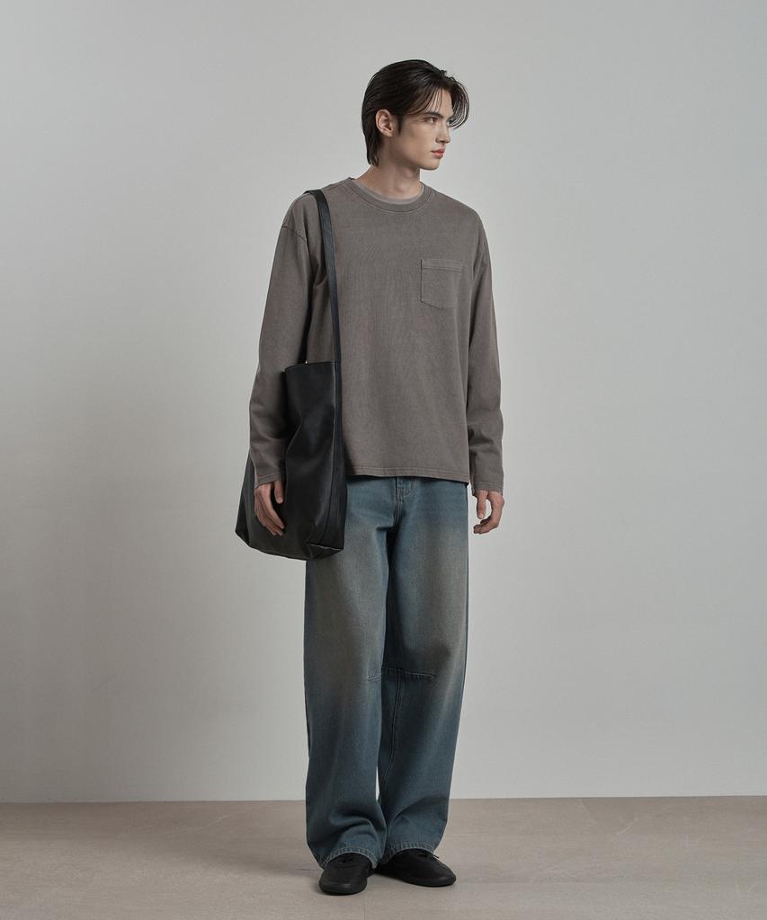 WORK ON BODY OFF Terre Semi-Overfit Pigment T-Shirt [Gray]