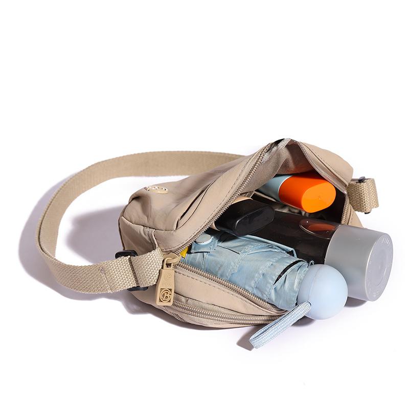 Compact Nylon Crossbody Bag with Zipper Closure Casual Small Shoulder Purse for Daily Travel