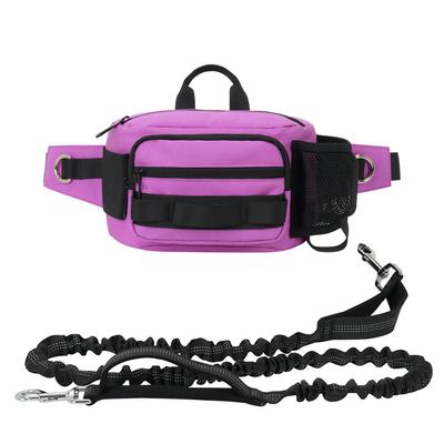 Hands Free Dog Leash Retractable Bungee Leash with Waist Bag for Dog Training Walking