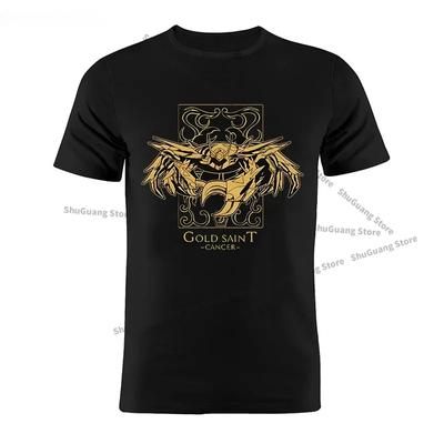 Japanese Anime Cartoon T-Shirts Gold Saint Printed Cancer Capricorn Sagittarius Constellations O-Neck Short Sleeve Unisex T Shirt