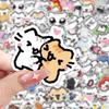 72 Cute Kitten Line Art Stickers: Cartoon Decorations for Phone Case & Laptop - Waterproof
