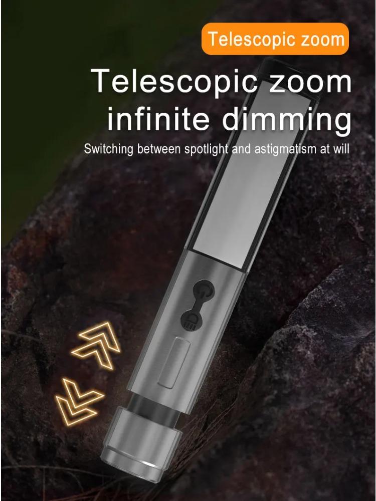 Portable Telescopic LED Flashlight Rechargeable Folding Searchlight for Outdoor Car Repair Camping Tent Lighting