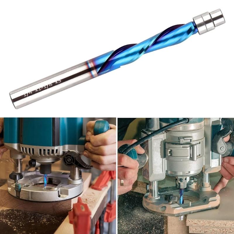 Flush Trim Router Bit Woodworking Trimmer Bit Achieve Clean Smooth Cut Spirals Design Largely Reduces Chippings