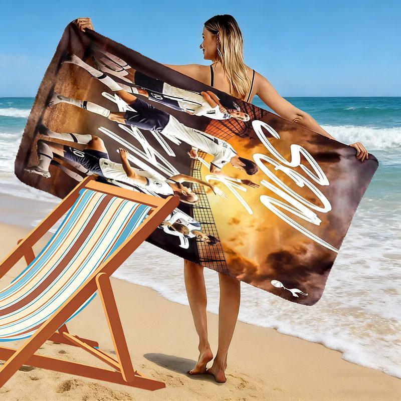Tottenham Team Print Beach Towel, Large Soft Quick Dry Towel for Beach Camping Swimming