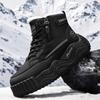 Men's Snow Boots New Winter Warm Plush Thick-sole Casual Boots Fashion Outdoor Sports Work Boots Soft-sole High-top Cotton Boots