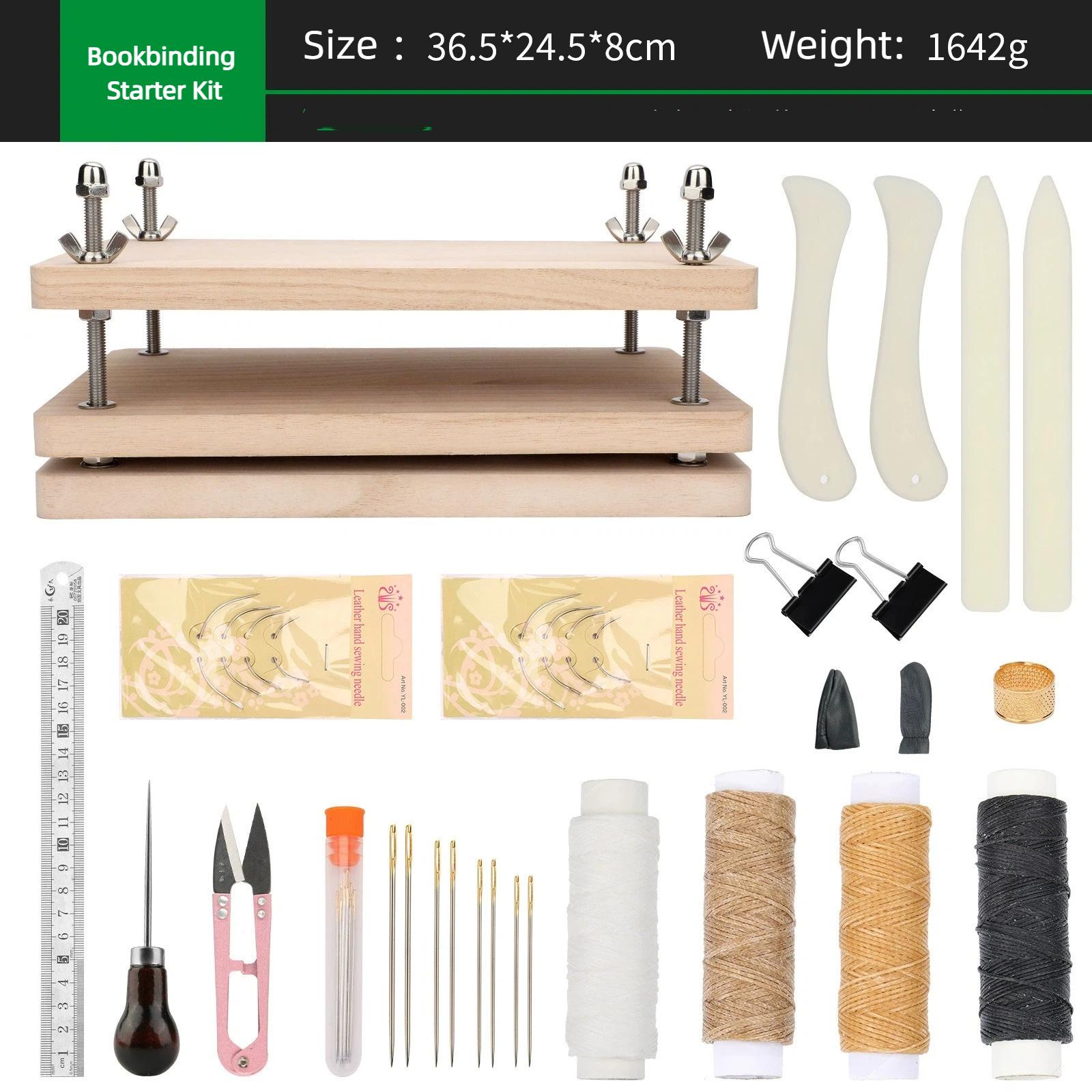

All-in-One Bookbinding Kit with Wooden Press,Tools & Thread