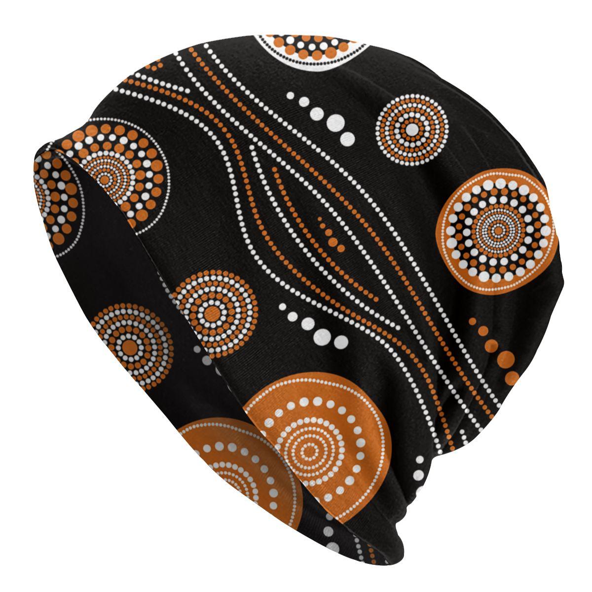 

Australian Aboriginal Art Skullies Beanies Hats Authentic National Fashion Unisex Women Street Cap Warm Dual-use Bonnet Knitted Hat