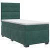 Box Spring Bed with Mattress Dark Green 80 X 200 Cm Velvet