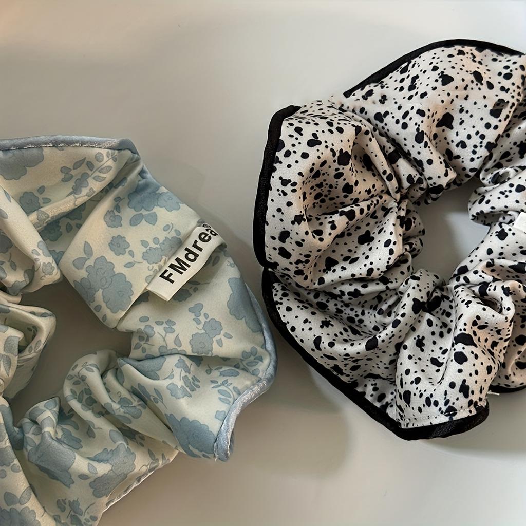 1pc Elegant Floral Cloud Print Fabric Hair Scrunchie for Women, Single Piece, Scrunchies for Hair