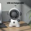 Keychain Small Fan Cartoon Astronaut Design Quiet Operation Built-in Ice Cooling Module USB Rechargeable Portable Fan with Lanyard