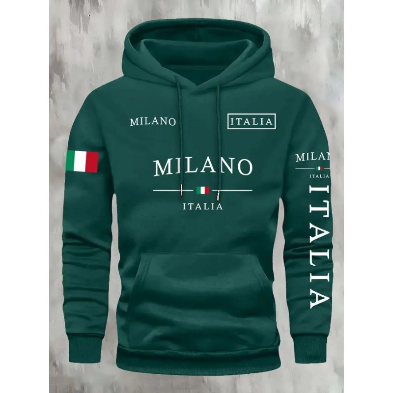 ITALIA MILANO Men Women Hoodie Outdoor Street Casual Sports Vacation Trend Spring Autumn Winter Couple Sweatshirt Top Clothing
