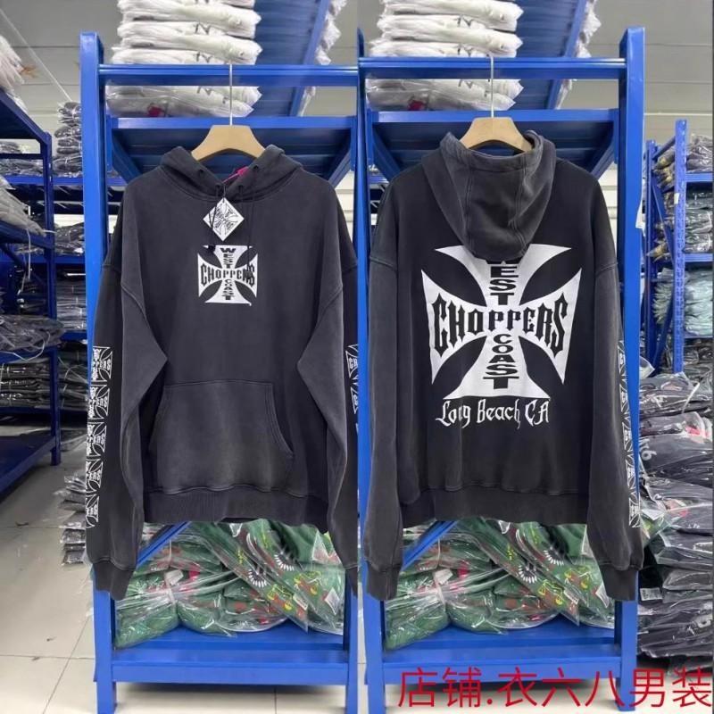 2025 Unisex Oversized Hoodie With Cross Print Vintage Washed Cotton Streetwear