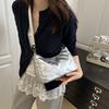 Fashion New Trend Simple Crescent Bag Casual Spring Niche Ladies Textured Shoulder Crossbody Bag