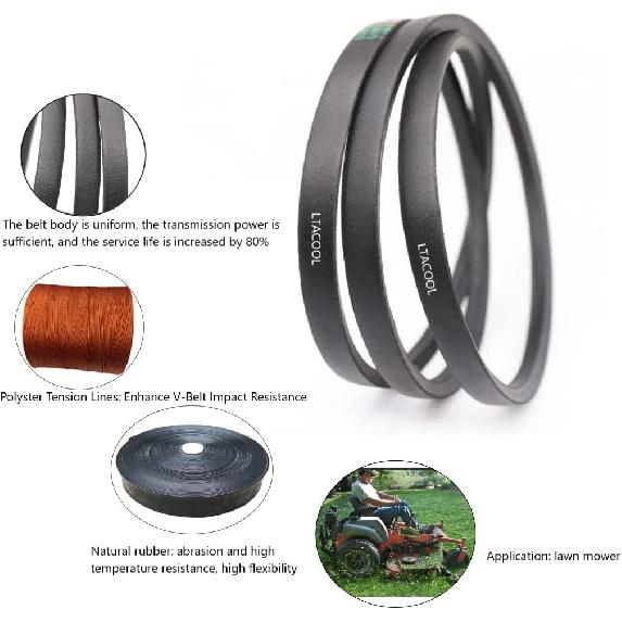 Snow Thrower Attachment Lower Drive Belt 1/2" X 107.3" Replacement for 754-3053 954-3053 19A70009 190-032 190-032-101 MTD