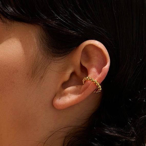 Jiedin European and American stainless steel gold ear bone clip without ear hole ear clip titanium steel earrings