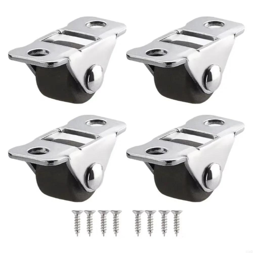 

4pcs 1/2 Inch Furniture Mini Casters Steel Top Plate Rubber Roller Directional Wheel Multifunctional mooth Gliding