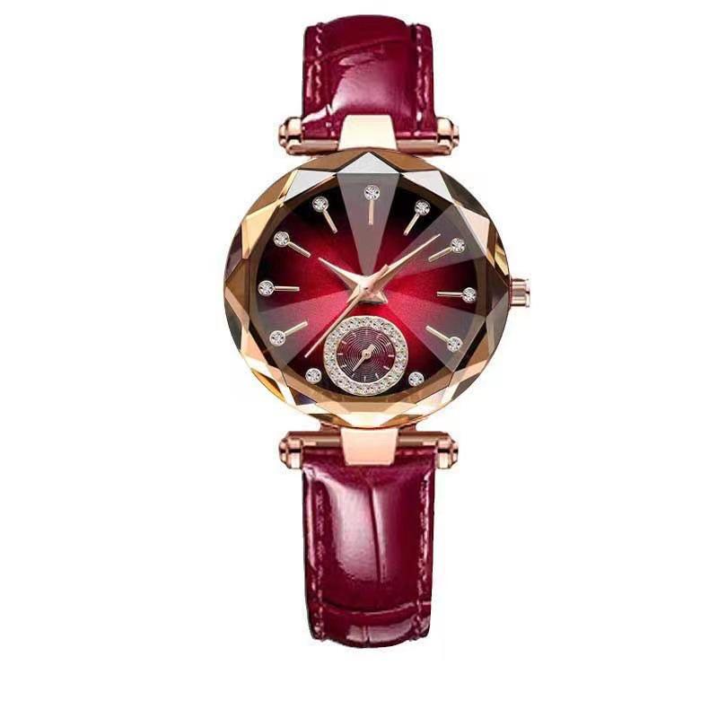 Elegant Ladies' Quartz Watch with Diamond Accents, Durable Glass, and Steel Band