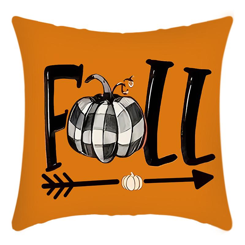 New Thanksgiving Pillowcase Orange Pumpkin Letter Print Home Decoration Holiday Pillow Pillowcase