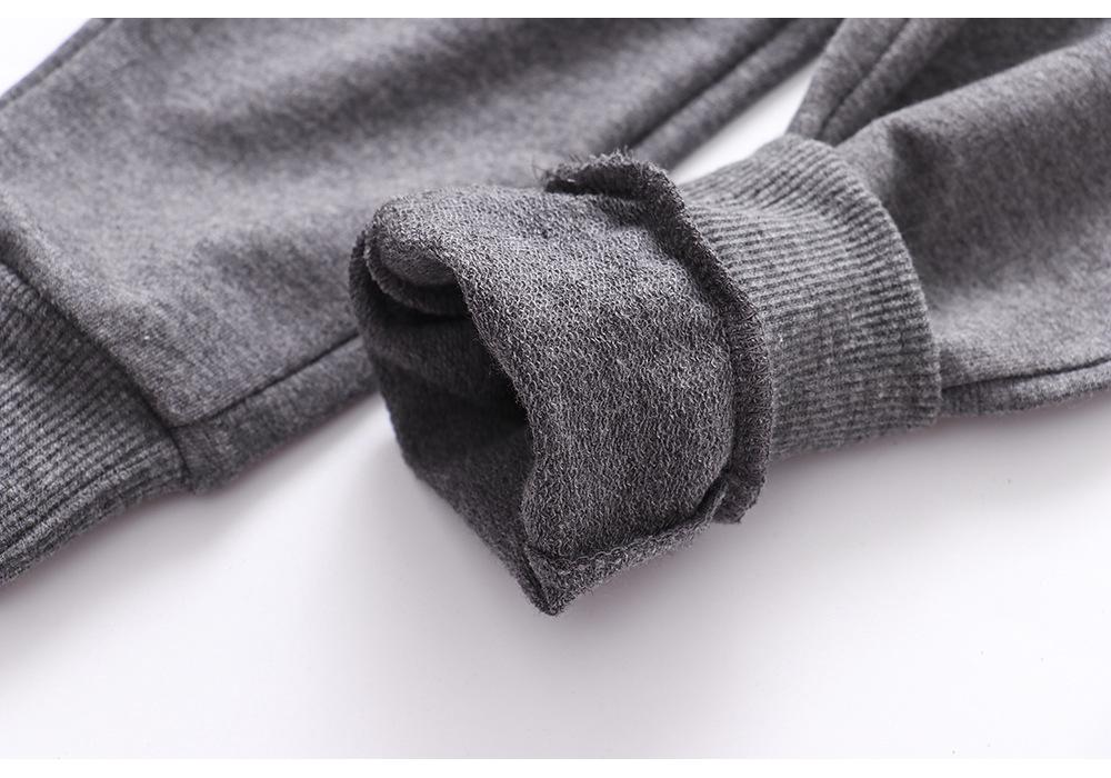 Kids' Autumn/Winter Cotton Trousers: Boys' European American Printed Knit with Ribbed Cuffs