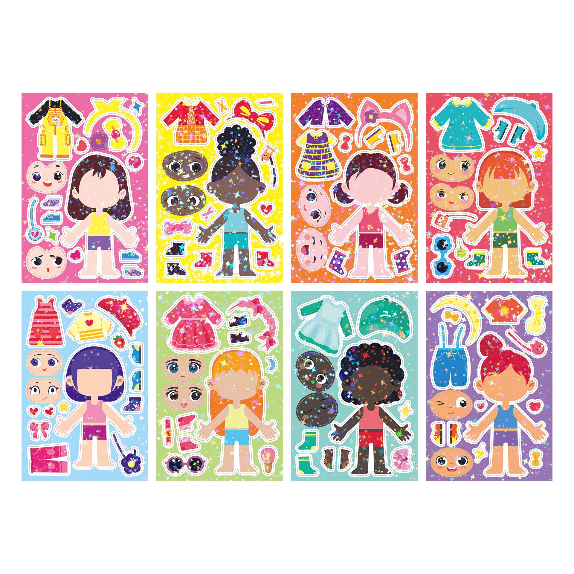 High-Quality 8Pcs/Set Self-assembly High-Quality Stickers High-Quality Puzzle High-Quality Face High-Quality Changing High-Quality Stickers