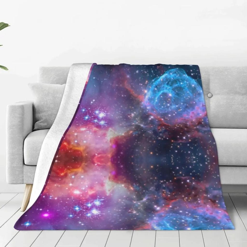 Galaxy Sky Print Flannel Blankets Quality Super Soft Colorful Milky Way Bedding Throws Travel Office Couch Bed Novelty Bedspread