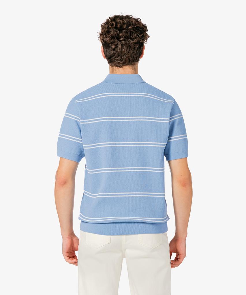 LACOSTE Men'S Open Collar Pinstripe Short Sleeve Sweater Polo Shirt Ph396E-56G Aey
